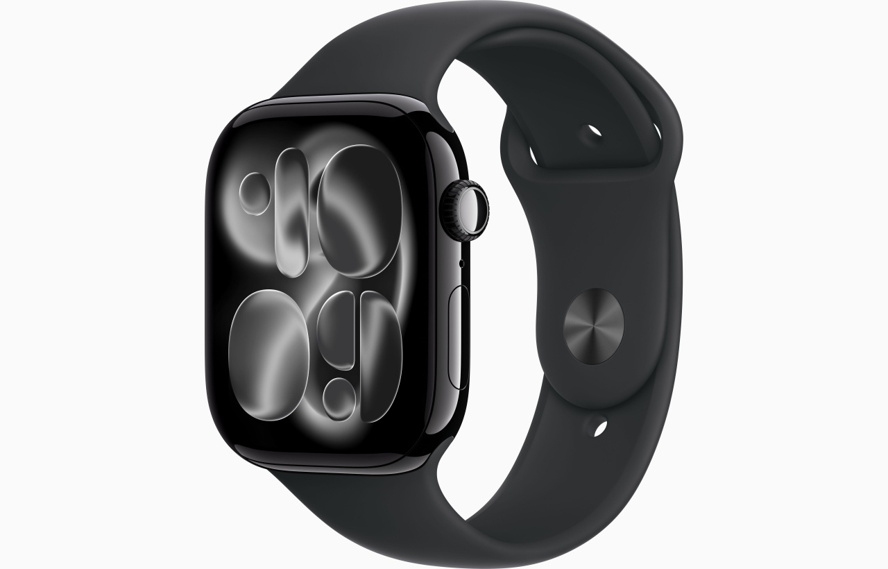 Apple Watch Series 11 GPS + Cellular 46mm Jet Black Aluminium Case with Black Sport Band